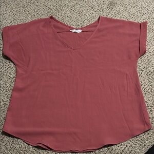 Women's Mauve V-Neck Top size L